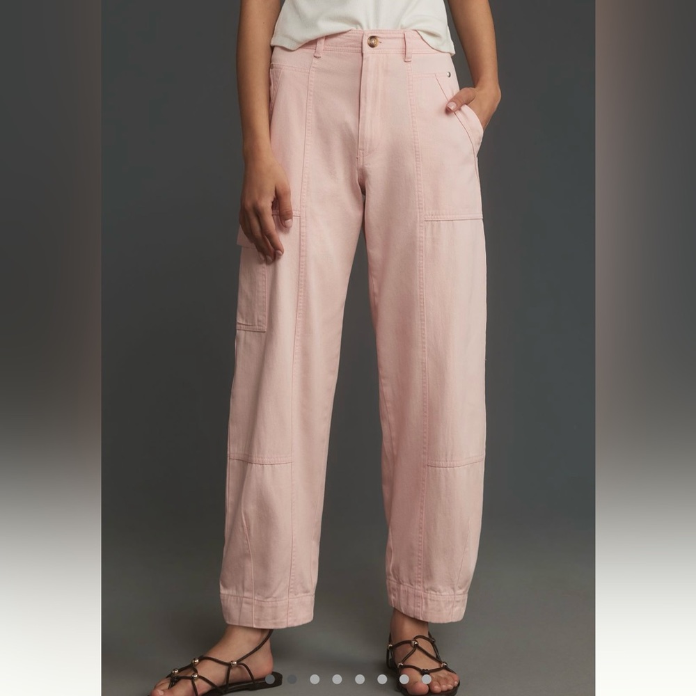 Anthropologie - The Carson Utility Barrel Pants NWT (Pink, Size 2)